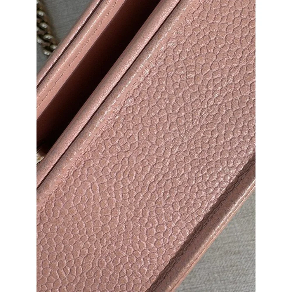 CHANEL Light Pink Caviar Boy WOC GHW